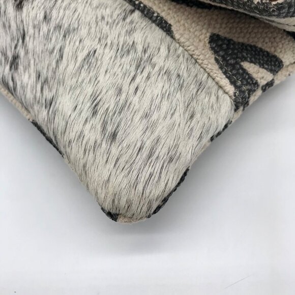 Bhrayna Zebra Design Fold Over Cotton & Leather Clutch - Picture 8 of 10